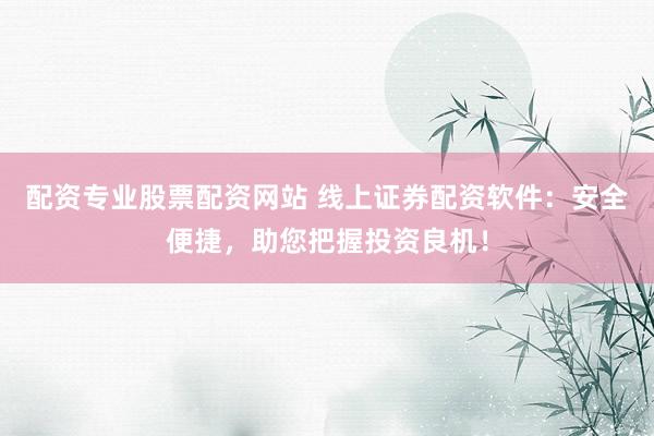配资专业股票配资网站 线上证券配资软件：安全便捷，助您把握投资良机！