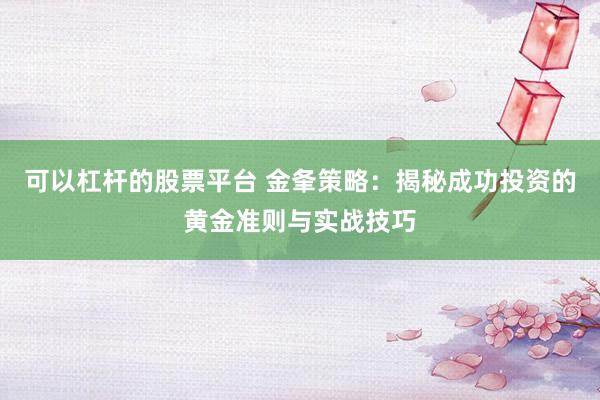 可以杠杆的股票平台 金夆策略：揭秘成功投资的黄金准则与实战技巧