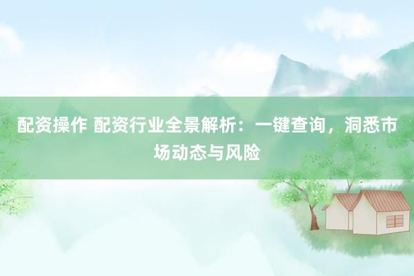 配资操作 配资行业全景解析：一键查询，洞悉市场动态与风险