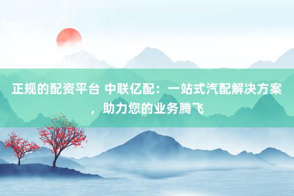 正规的配资平台 中联亿配：一站式汽配解决方案，助力您的业务腾飞