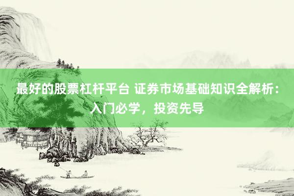 最好的股票杠杆平台 证券市场基础知识全解析：入门必学，投资先导