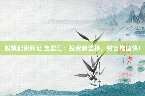 股票配资网址 宝盈汇:投资新选择,财富增值快!