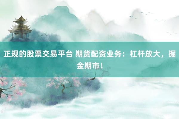 正规的股票交易平台 期货配资业务：杠杆放大，掘金期市！